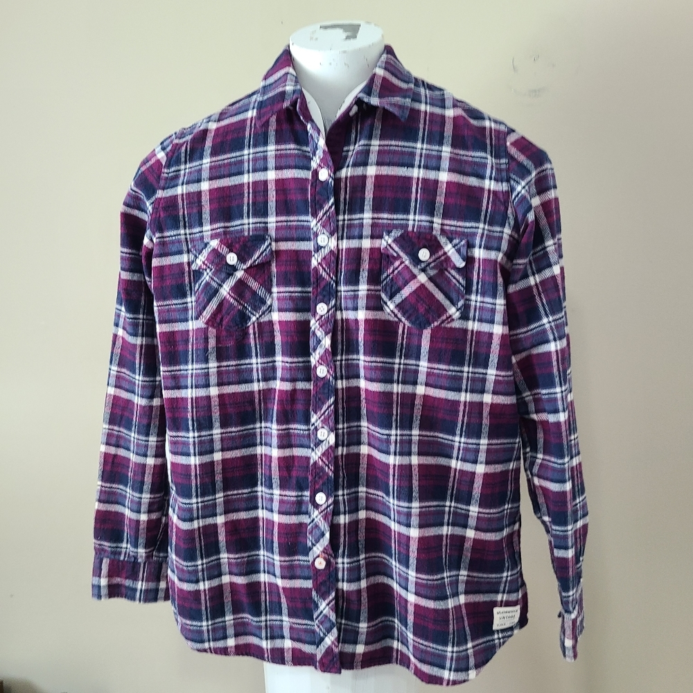 Weatherproof Purple Plaid Button-Down Shirt
